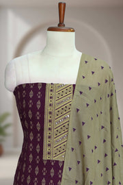 Cotton Churidar Material with Tie Work & Sequins