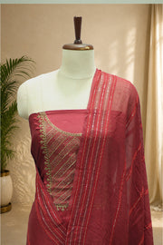 Silk Churidar Material – Golden Thread Work with Sequins