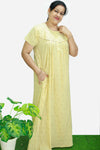 Rayon Printed Nighty with Buttoned Neck