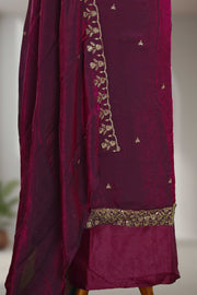 Fendy Churidar Material with Golden Embroidery & Sequins Work
