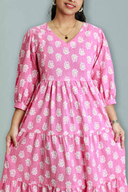 Printed Cotton Feeding Top with V-Neck