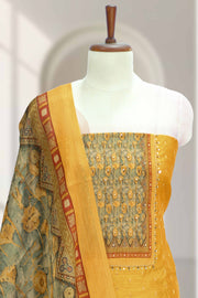 Silk Churidar Material with Print & Box Work