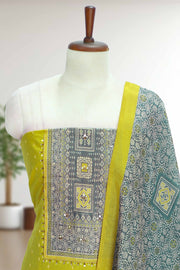Silk Churidar Material with Print & Box Work
