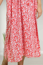 Polycotton Kaftan Night Dress with Floral Print
