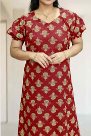 Floral Cotton Frock Night Dress