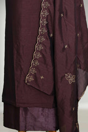 Silk Churidar Material with Embroidery & Beads Work