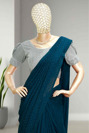 Fancy Vichitra Saree – Stone Work Elegance