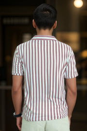 Men’s Loop Knit Collar T-Shirt with Front Zip Design