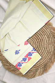Kerala Set Saree – Lines with Golden Kasavu Border