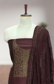 Silk Churidar Material – Golden Thread Work