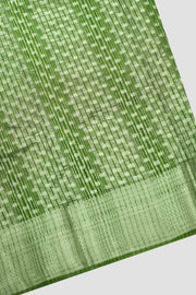 Tusser Silk Saree – Silver Butta with Border