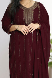 Churidar – Golden Embroidery Thread Work & Sequins