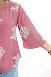 Rayon Short Top with Embroidery