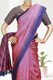 Soft Silk Saree with Tassels & Contrast Blouse