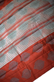 Semi Tusser Silk Saree – Silver Butta Work with Border