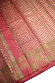 Semi Tusser Silk Saree – Golden Butta with Golden Border