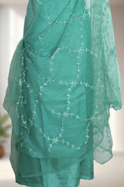 Silk Churidar Material with Embroidery Work