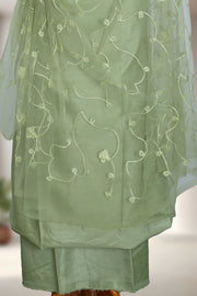 Silk Churidar Material with Embroidery Work