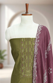 Silk Churidar Material – Thread Work with Beads