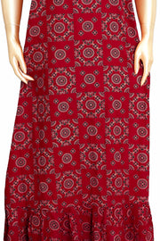 Printed Cotton Nighty with Frill Design