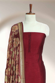 Silk Churidar Material – Button Work Design