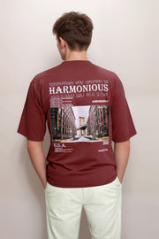 HOG & FOG Letter Print Five Sleeve T-Shirt