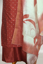 Silk Churidar Material with Lace & Mirror Work