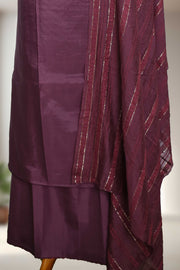 Silk Churidar Material with Golden Embroidery