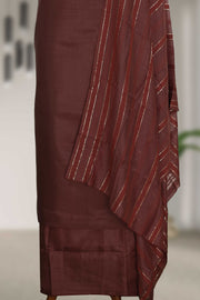 Silk Churidar Material with Golden Embroidery