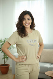 Co-Ord Set – Letter Print(Night dress)