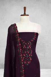 Silk Churidar Material-Floral Thread