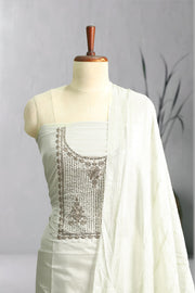 Silk Churidar Material – Golden Thread Work with Sequins