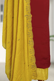 Silk Churidar Material – Golden Embroidery & Sequins Work