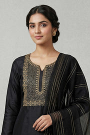 Silk Churidar Material – Golden Thread Work with Sequins