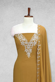 Georgette Churidar Material-Embroidery Thread