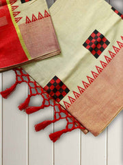 Elegant Tissue Mural Kerala Set Saree