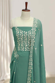 Elegant Georgette Churidar Material – Sequins Floral Edition