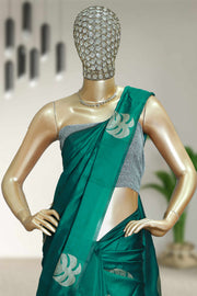 Soft Silk Saree with Floral Print & Tassels