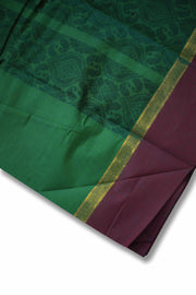 Handloom Cotton Saree – Small Thread Butta with Contrast Border