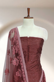 Silk Churidar Material – Thread Work with Button