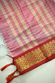 Soft Silk Saree – Check Pattern with Border