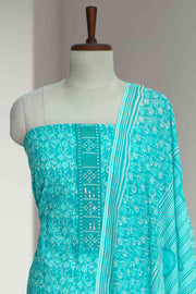 Cotton Churidar Material – Floral Print & Thread Work