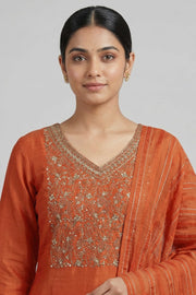 Silk Churidar Material – Golden Thread Work with Sequins