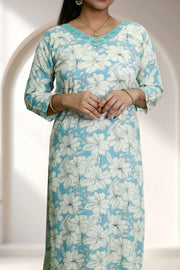 Printed Rayon Kurti Palazzo Set – Effortless Elegance
