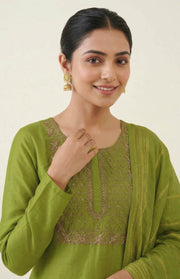 Silk Churidar Material – Golden Thread Work with Sequins