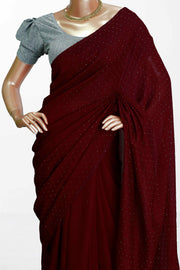 Fancy Vichitra Saree – Stone Work Elegance