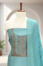 Silk Churidar Material – Golden Thread Work