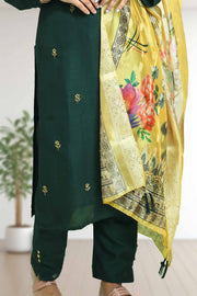 Sparkle Silk Stonework Churidar Set