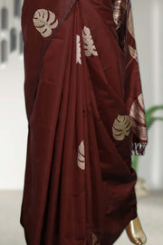 Soft Silk Saree with Floral Print & Tassels