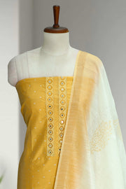 Silk Churidar Material – Butta Work & Mirror Pattern